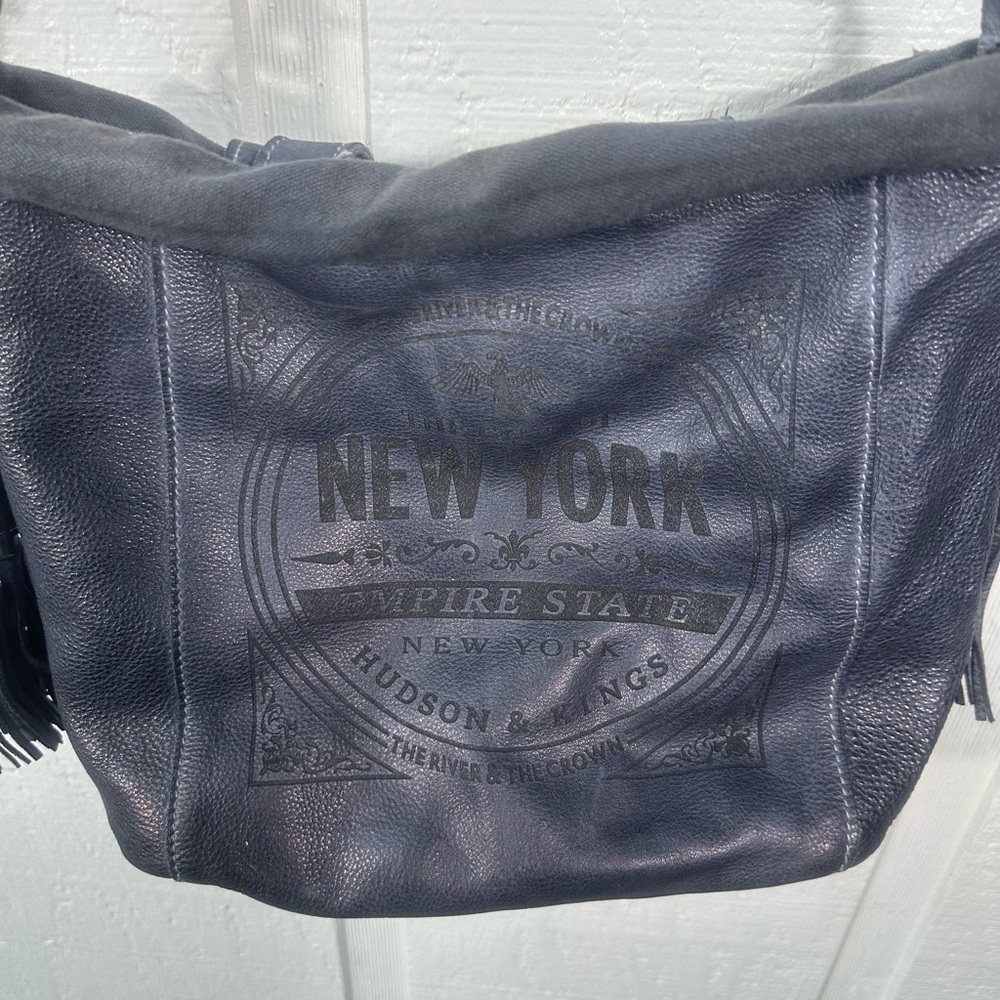 Hudson and Kings Stuyvesant Medium Bucket Bag in Persian Blue EUC - Picture 4 of 16